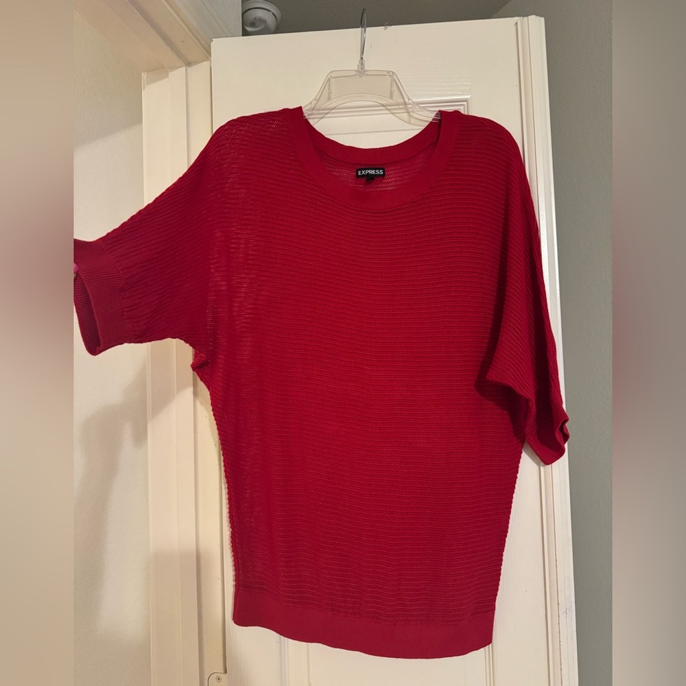 Express Vibrant Red Knit Blouse
